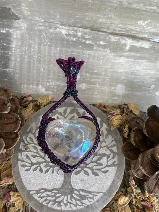 Angel Aura Quartz Heart Shaped