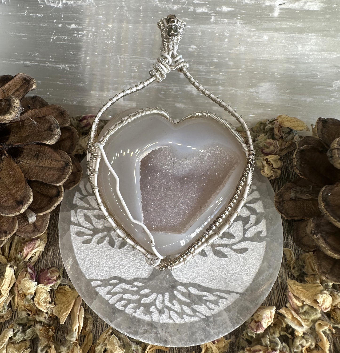 Sparkly Druzy Botswana Heart