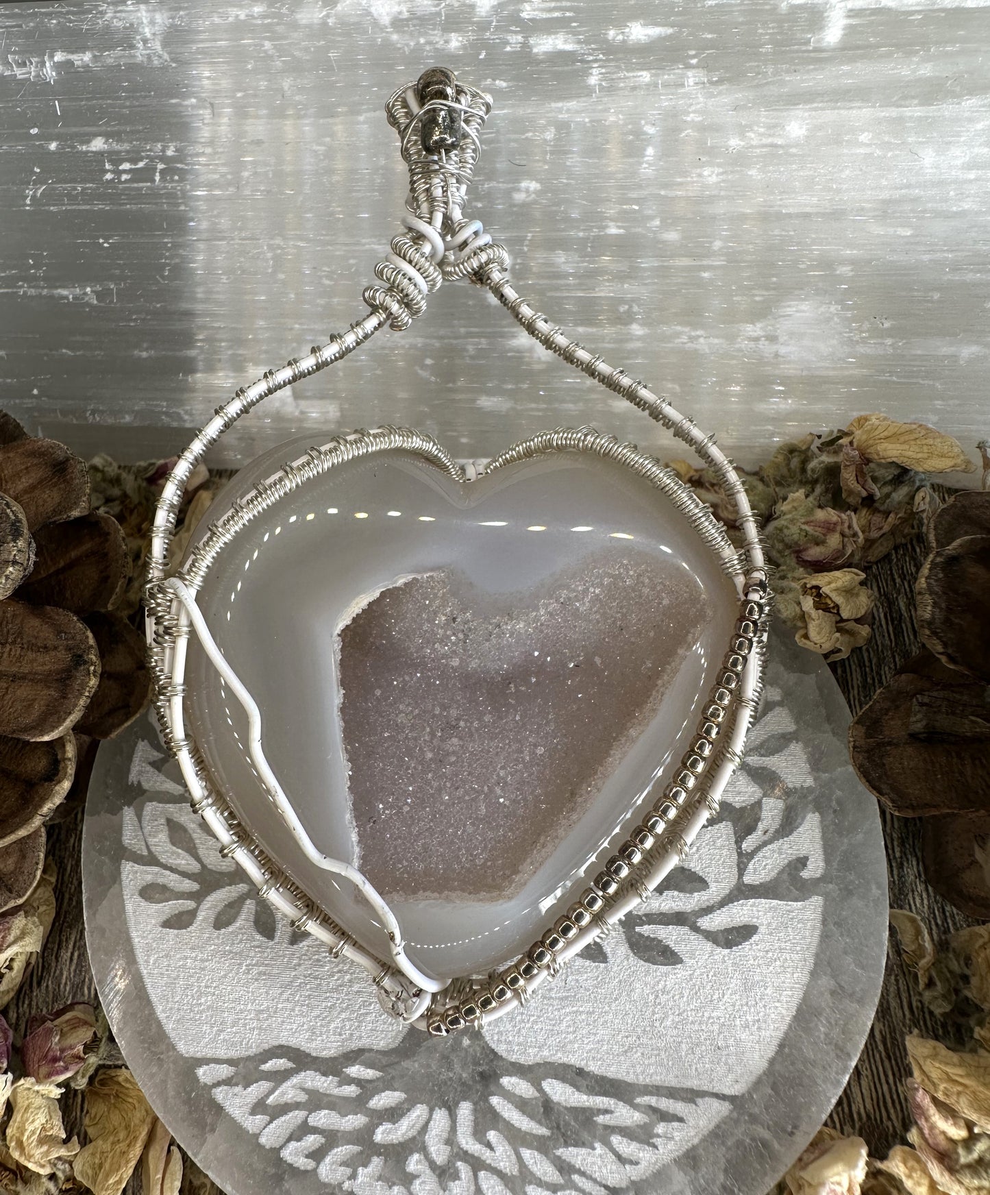 Sparkly Druzy Botswana Heart