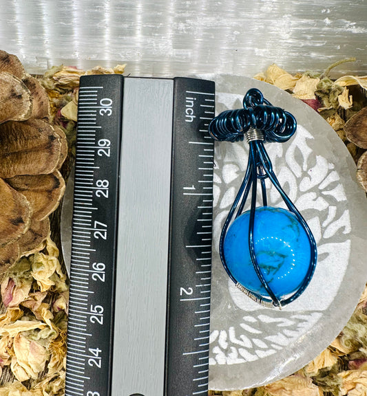 Blue Dyed Hemimorphite Crystal Ball